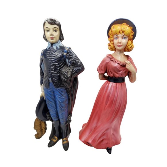 Vintage 1970's Holland Mold Blue Boy and Pinky Large 16" Ceramic Figurines, hand - Picture 1 of 5